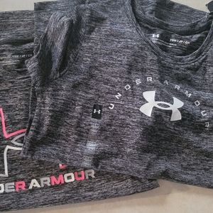 Y-SM Girls Under Armour Shirts- New with tags